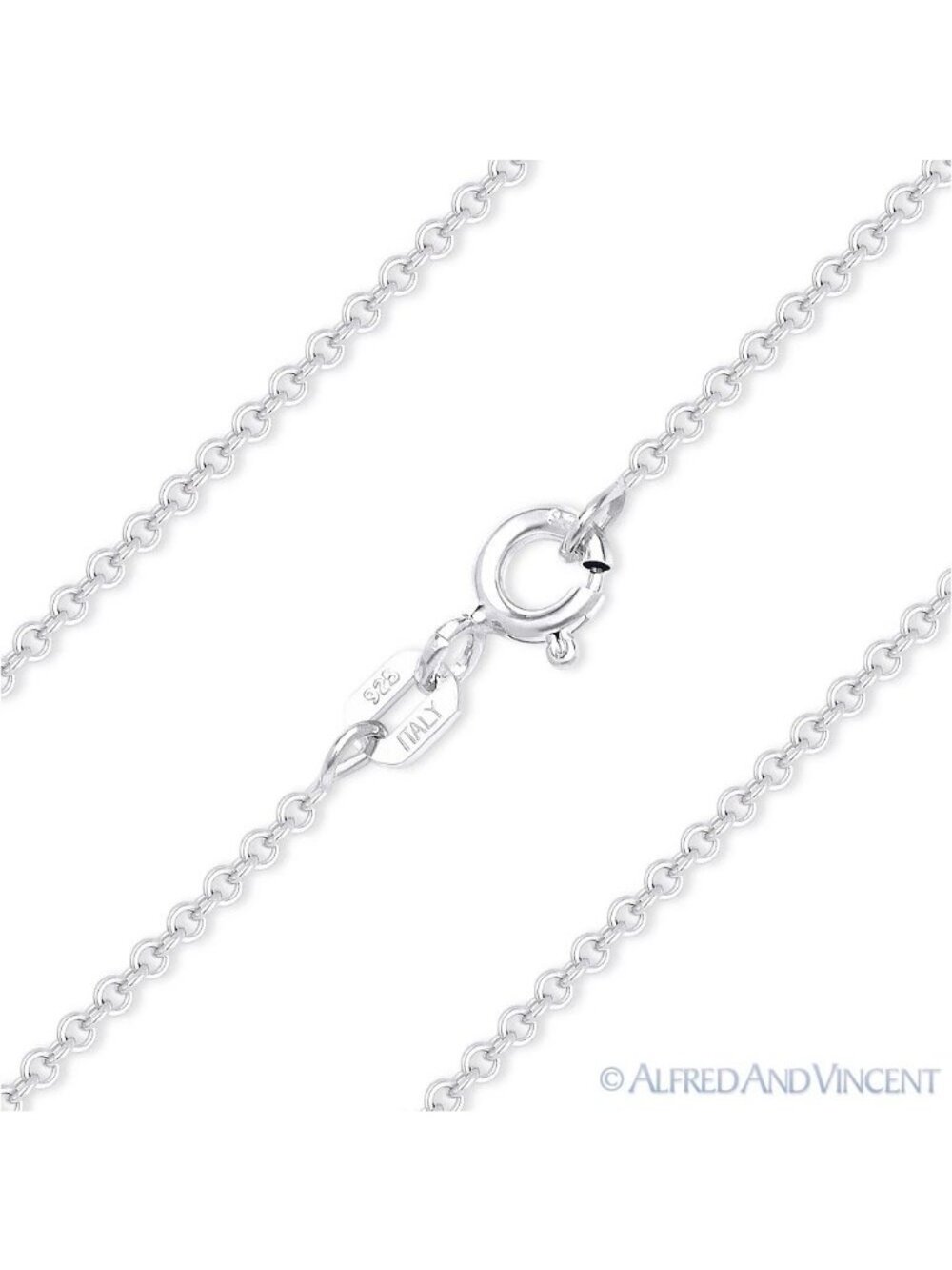 1.4mm Round Rolo Cable Link Italian Chain Necklace in .925 Sterling Silver 22"